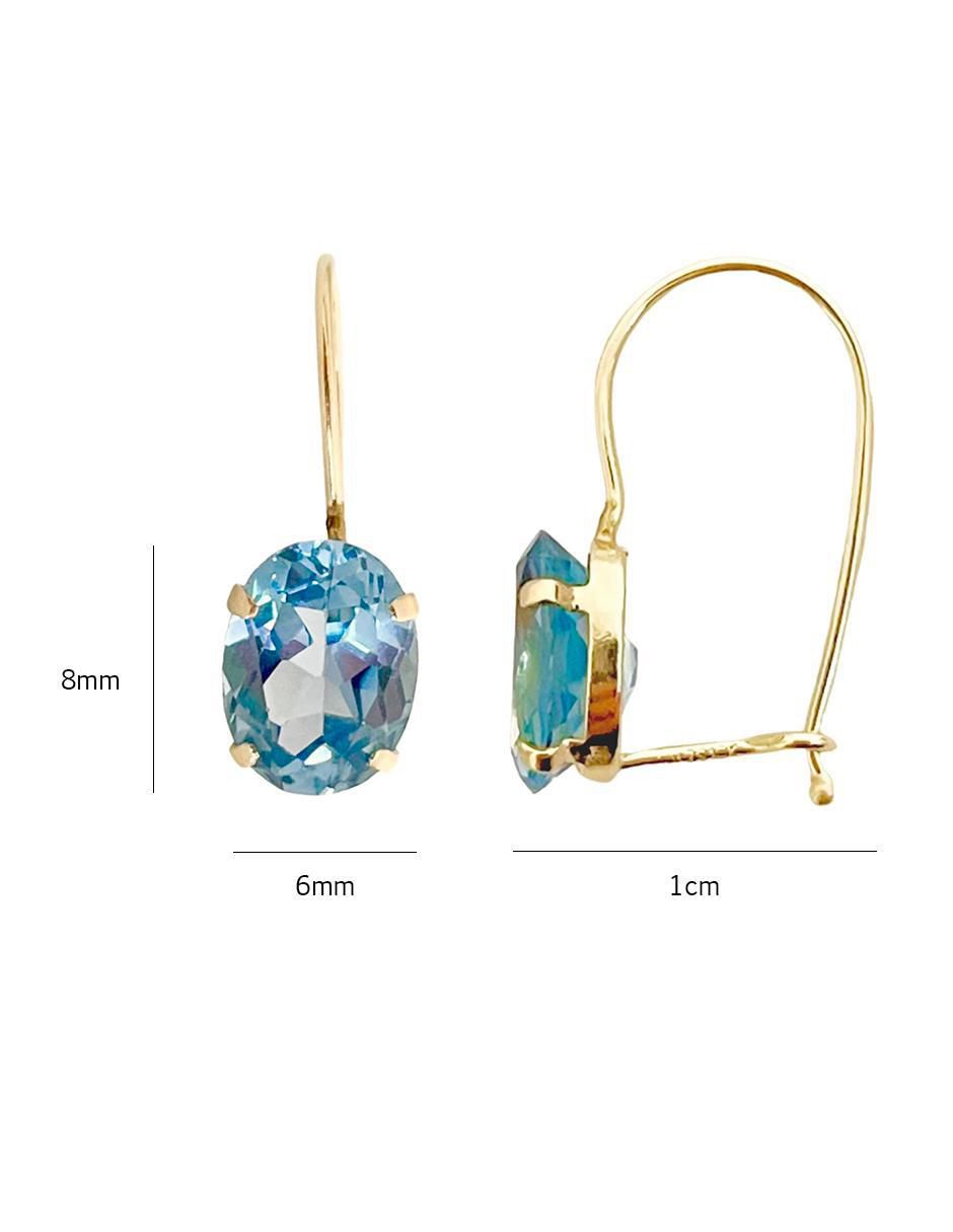 Aretes de Aguamarina en Oro de 10k - Mancini Joyas