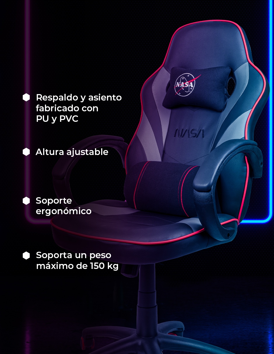 Silla Gaming NASA New Horizons Negra Ajustable y Cómoda
