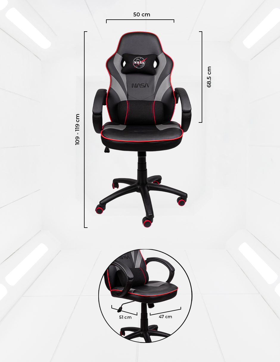 Silla Gaming NASA New Horizons Negra Ajustable y Cómoda