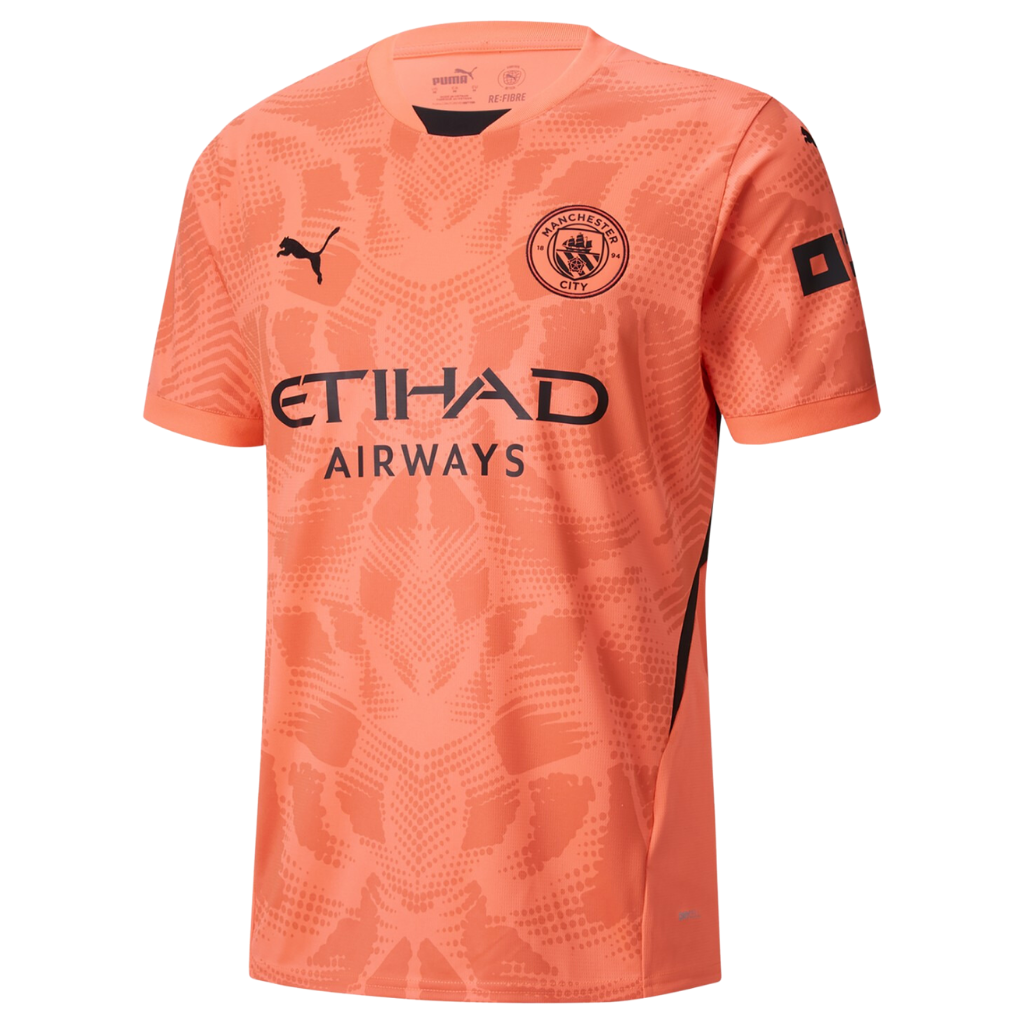 Nuevo! Jersey Manchester City 2024/2025 Portero Arquero Naranja Parche Campeon Premier Talla S
