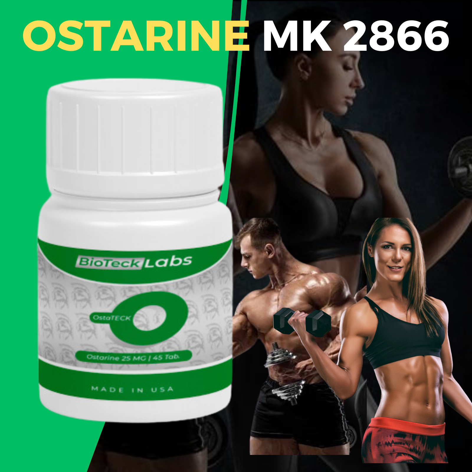 BIOTECKPHARMA| SARMS Ostarine 25 mg 45 tabletas, Peptidos para el entrenamiento.