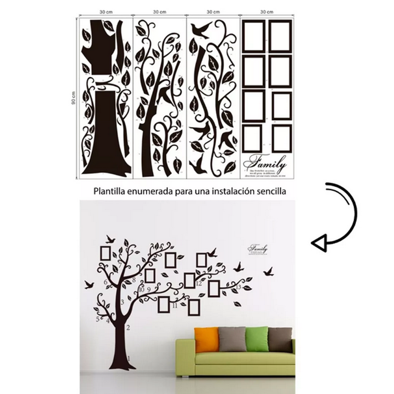Vinil Arbol Genealogico Decorativo Para Pared