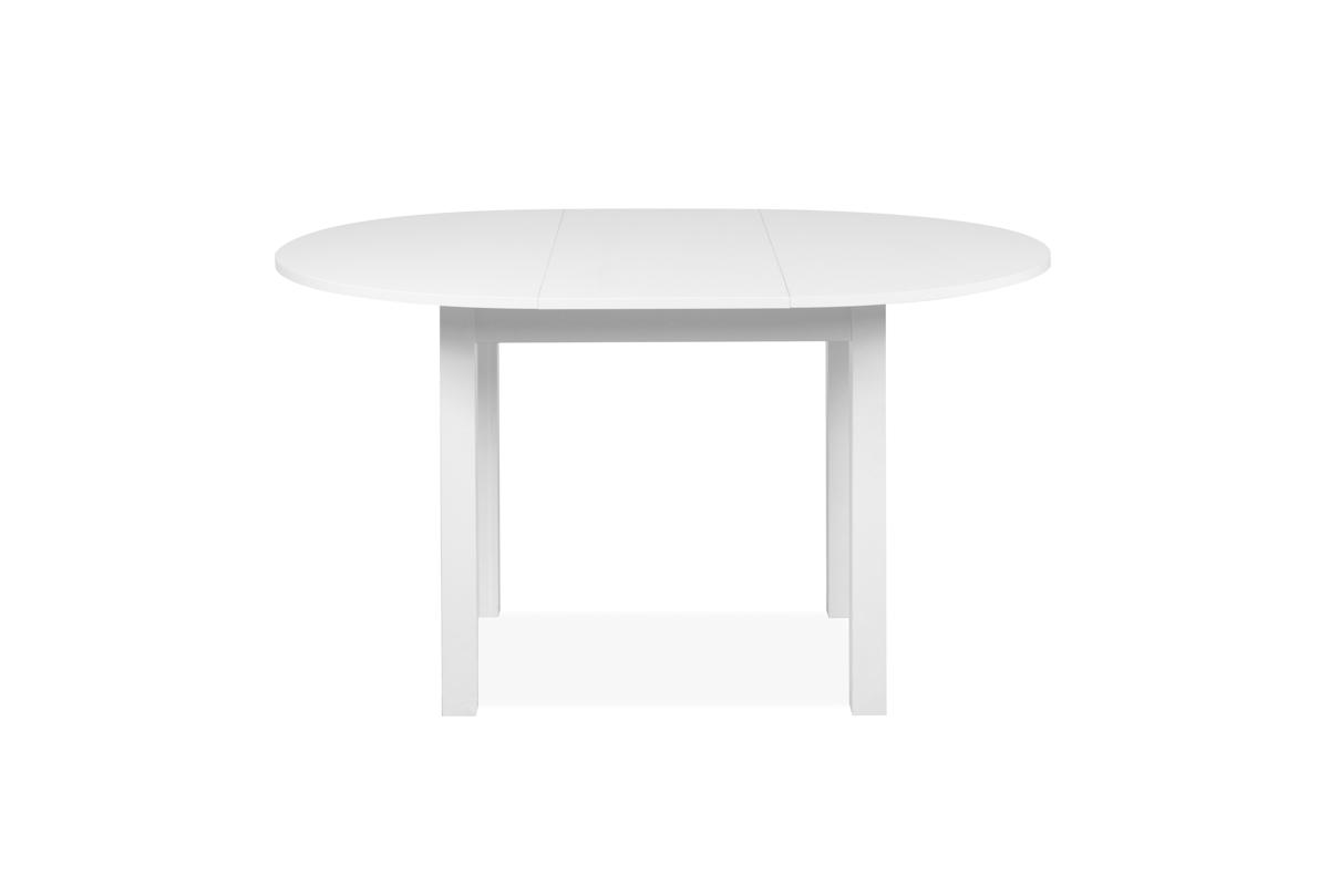 Mesa de Comedor Redonda Extensible Blanca Estructura de Madera Industrial