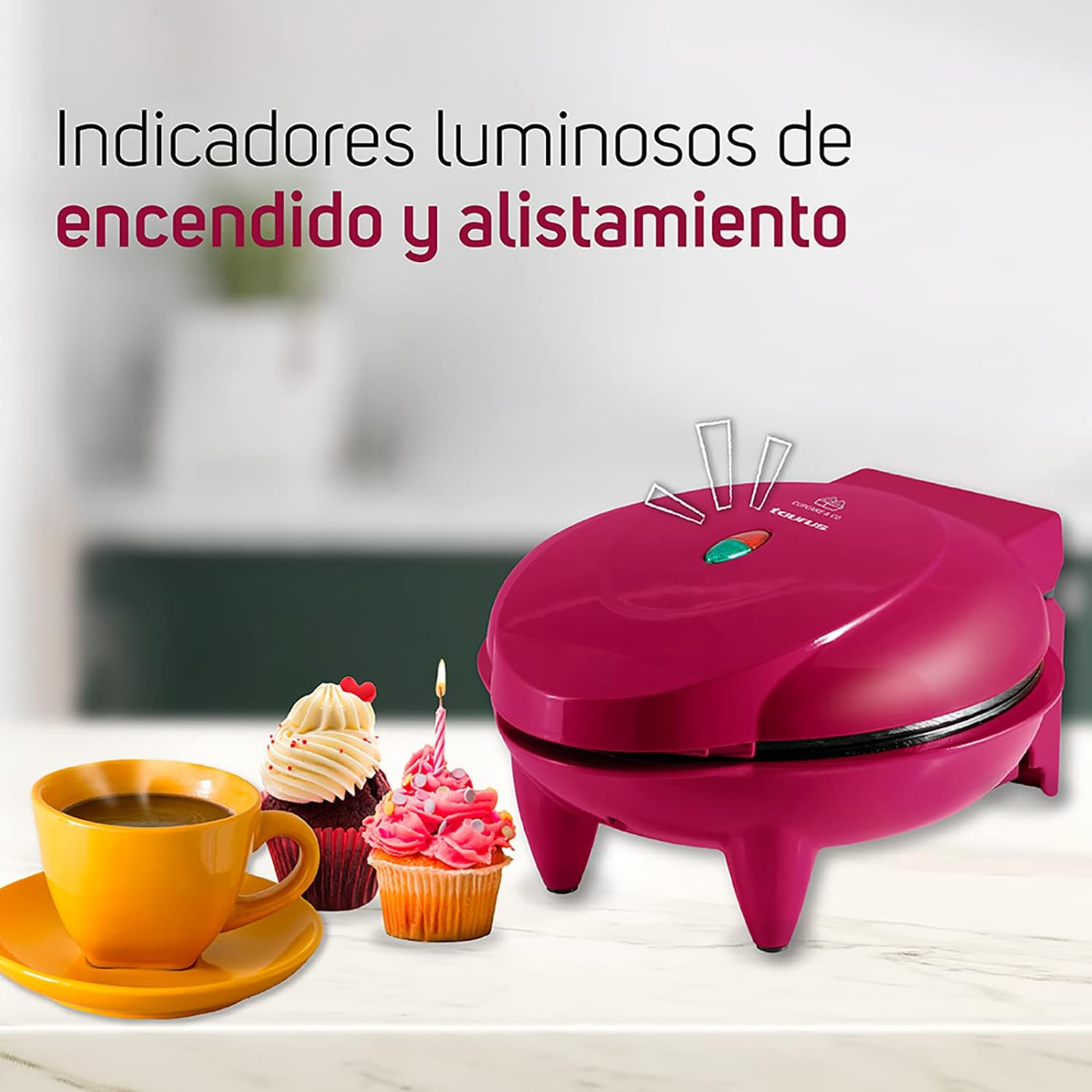 TAURUS CUP CAKE & CO. Máquina para Cup Cakes 4 Cup Cakes, Anti-adherente