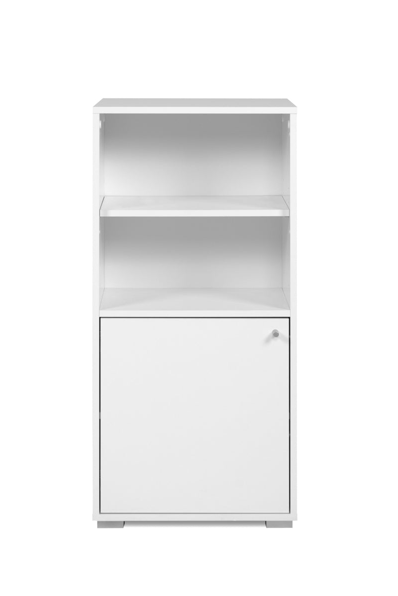 Aparador de Cocina Blanco con 1 Puerta y 1 Entrepaño Estructura de Madera Industrial