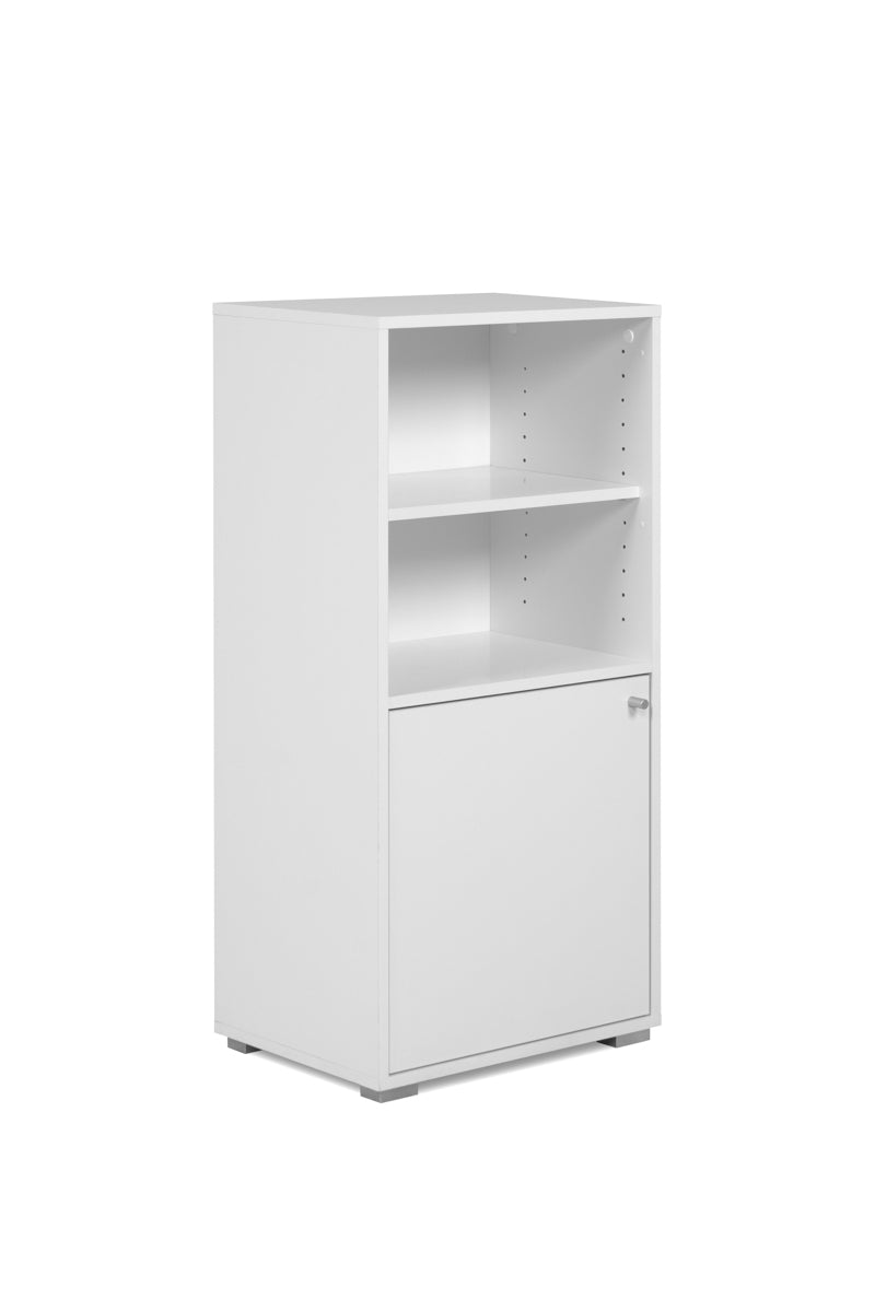 Aparador de Cocina Blanco con 1 Puerta y 1 Entrepaño Estructura de Madera Industrial