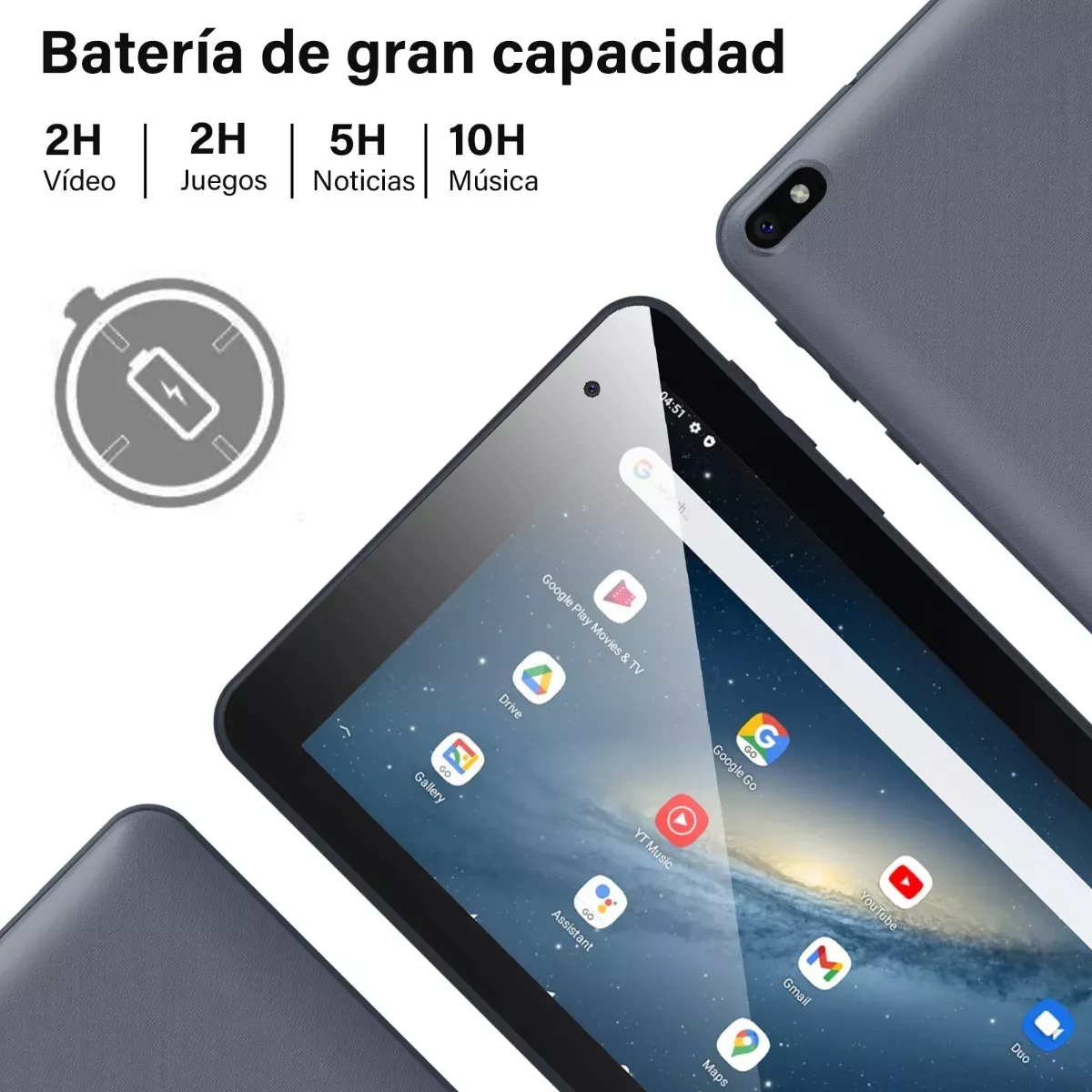 Tablet De 7 Android 11 Tab 32gb Plata Y 2gb De Memoria Ram