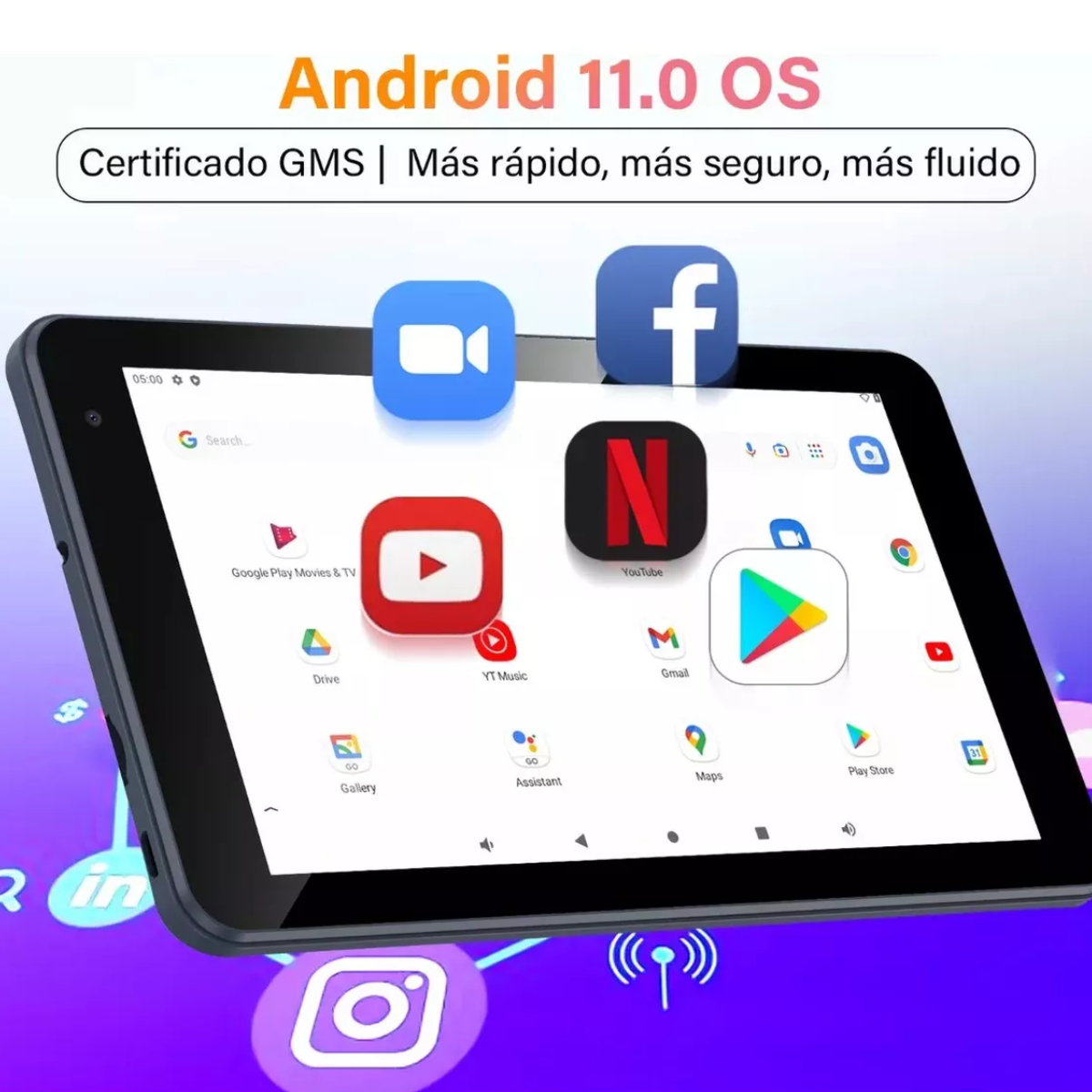 Tablet De 7 Android 11 Tab 32gb Plata Y 2gb De Memoria Ram