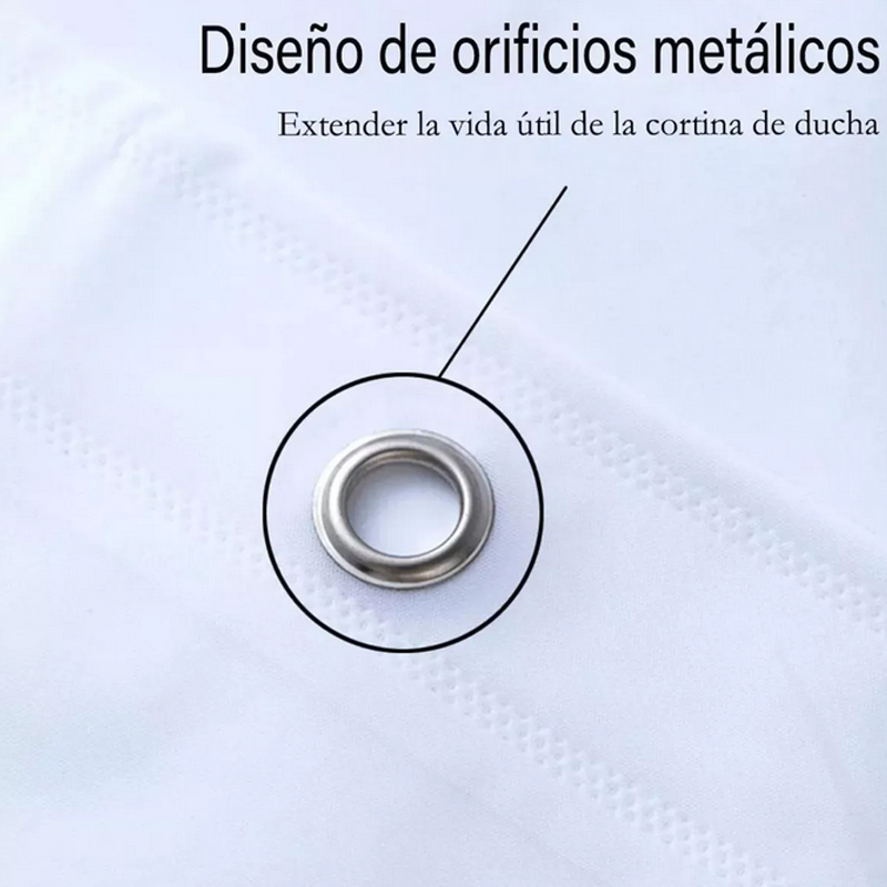 Cortina Baño Lavable Tela Impermeable Con Diseños+12 Ganchos