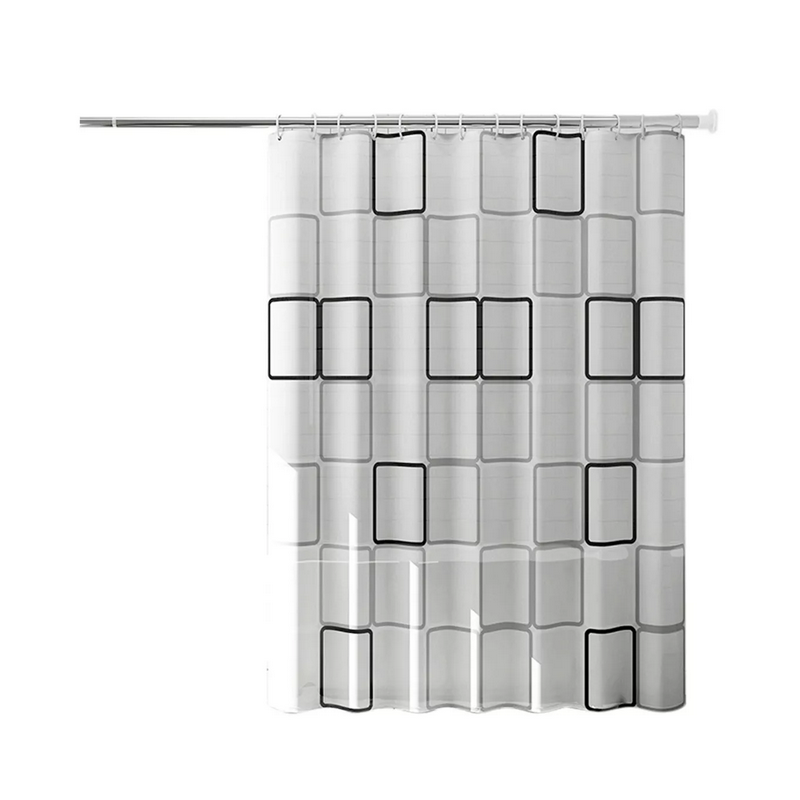 Cortina Baño Lavable Tela Impermeable Con Diseños+12 Ganchos
