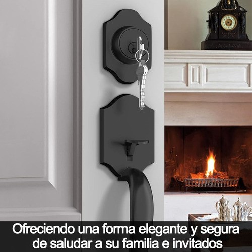 Juego Chapas Puerta Principal Cerradura Hermex Cep-21pjp Latón antiguo Jaladera Color Latón Antiguo