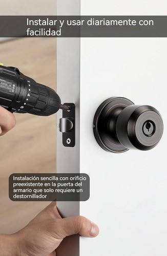2 Cerraduras Chapa Perilla Acero Inoxidable Puerta Principal