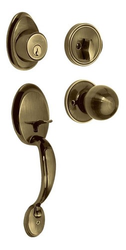 Juego Chapas Puerta Principal Cerradura Hermex Cep-21pjp Latón antiguo Jaladera Color Latón Antiguo