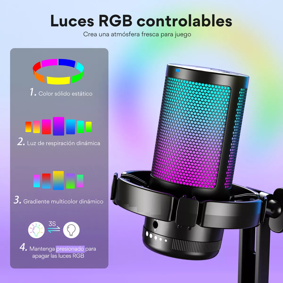 Micrófono Pc Gamer, Micrófono Usb Stream Podcast Dgm20 Color Negro