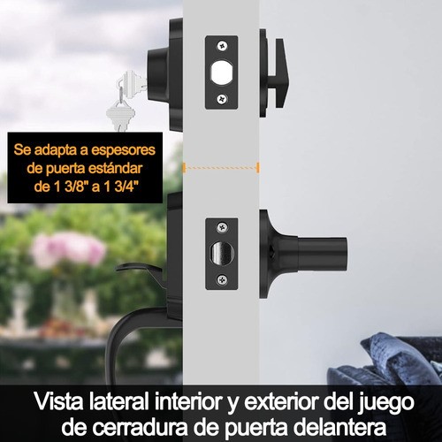 Juego Chapas Puerta Principal Cerradura Hermex Cep-21pjp Latón antiguo Jaladera Color Latón Antiguo