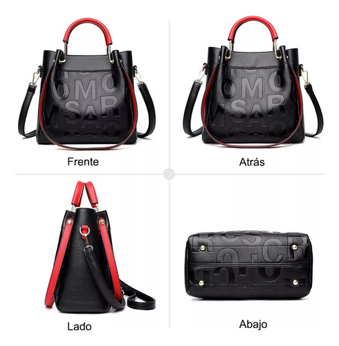 Bolsa Negra Mochila Dama Bolsa De Mano Gran Capacidad