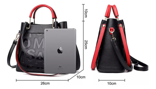 Bolsa Negra Mochila Dama Bolsa De Mano Gran Capacidad