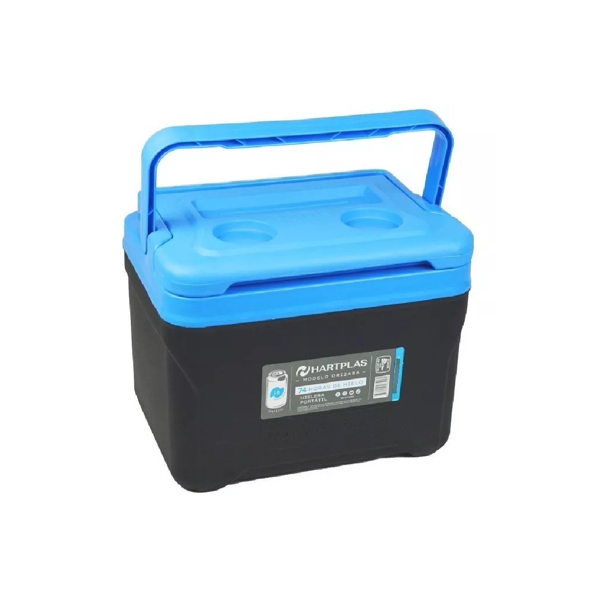 Hielera Hartplas Orizaba Capacidad 13qt, 12 Lit Color Negro-Azul