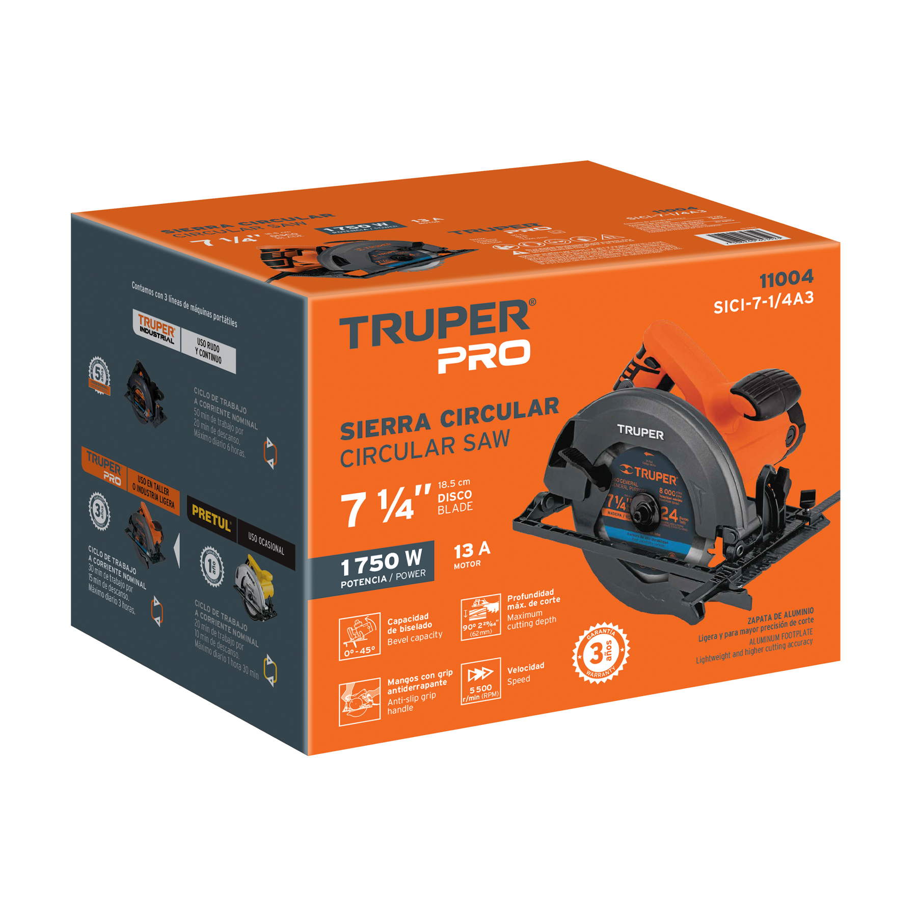 SIERRA CIRCULAR 7 1/4" 1750W TRUPER PRO 11004