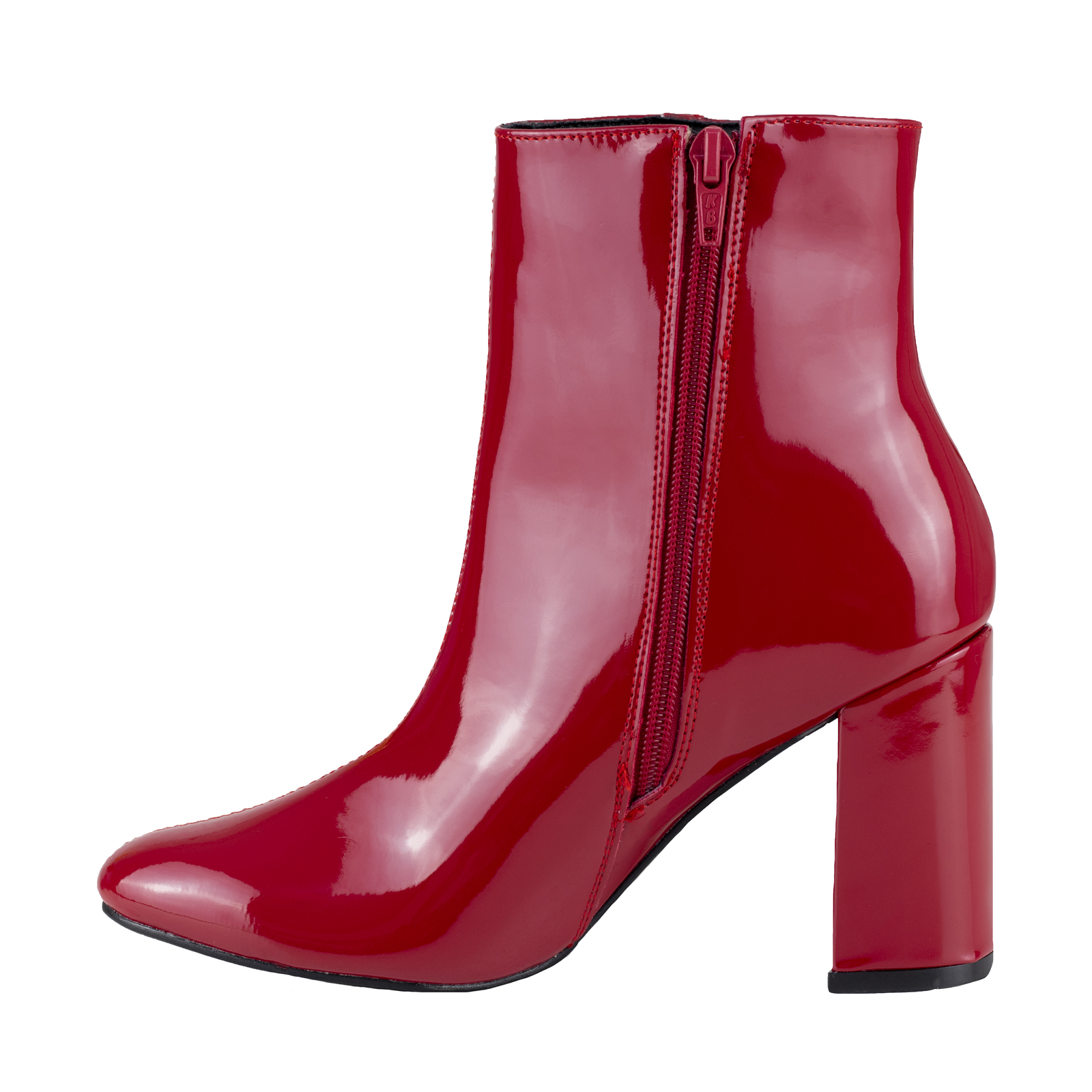 Botin Rojo Charol Con Tacón Vestir Mujer 10504 Lady Paulina