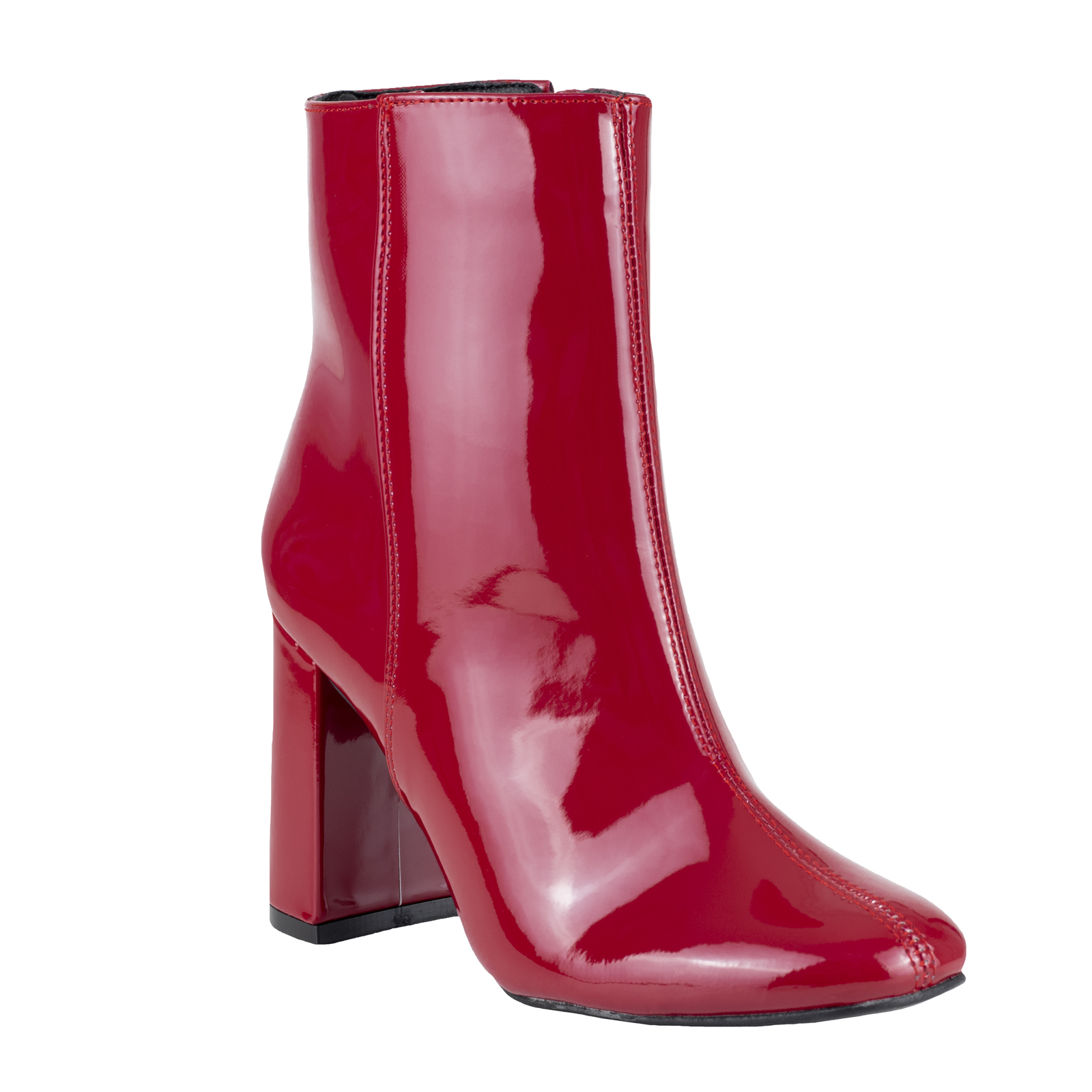 Botin Rojo Charol Con Tacón Vestir Mujer 10504 Lady Paulina