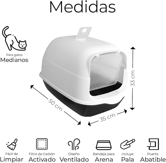 A  Arenero/Inodoro para Gato Cerrado 