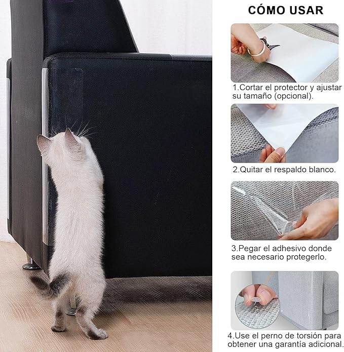 A Rascador para Gatos Sillon, libre de Residuos, para Sofá, Alfombra, Puertas.
