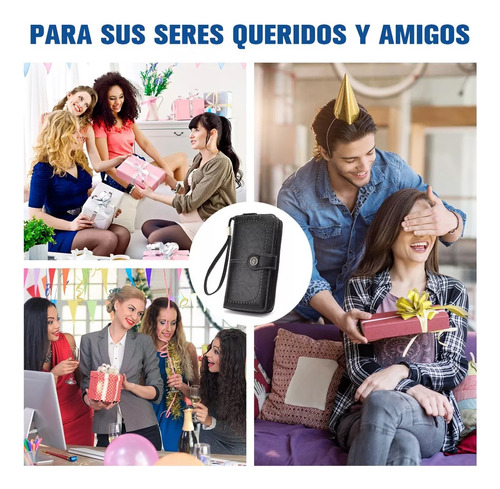 Cartera Para Mujer Gran Capacidad,billetera Con Bloqueo Rfid