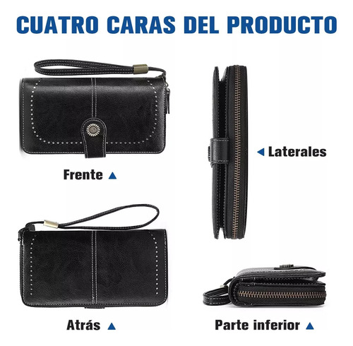 Cartera Para Mujer Gran Capacidad,billetera Con Bloqueo Rfid