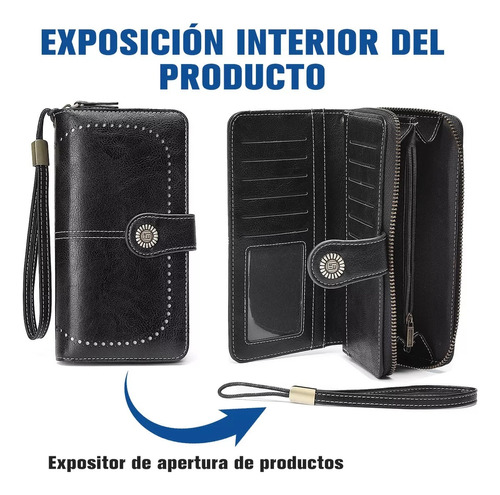 Cartera Para Mujer Gran Capacidad,billetera Con Bloqueo Rfid