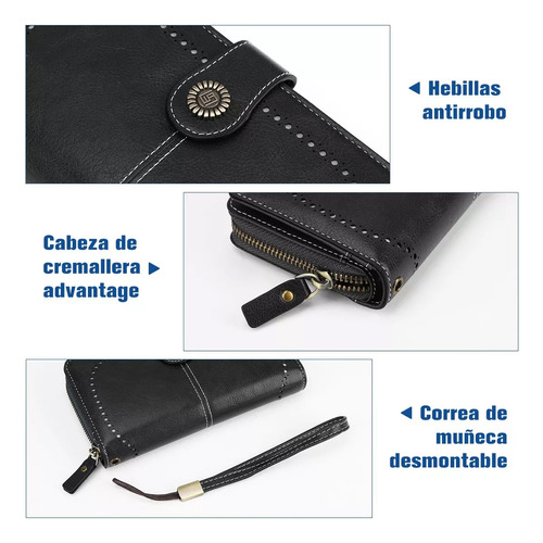 Cartera Para Mujer Gran Capacidad,billetera Con Bloqueo Rfid