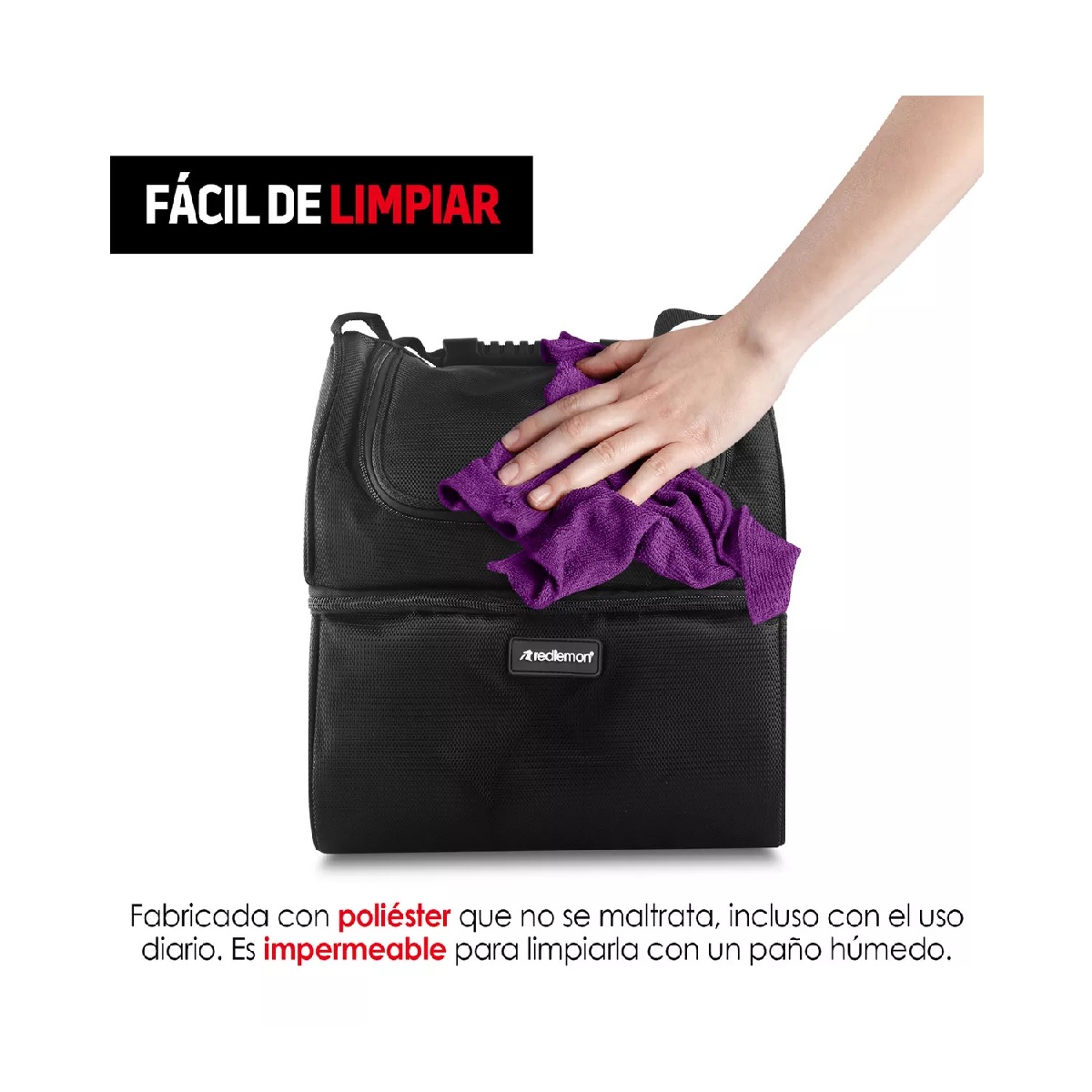 Lonchera Térmica de Doble Compartimento Color Negro