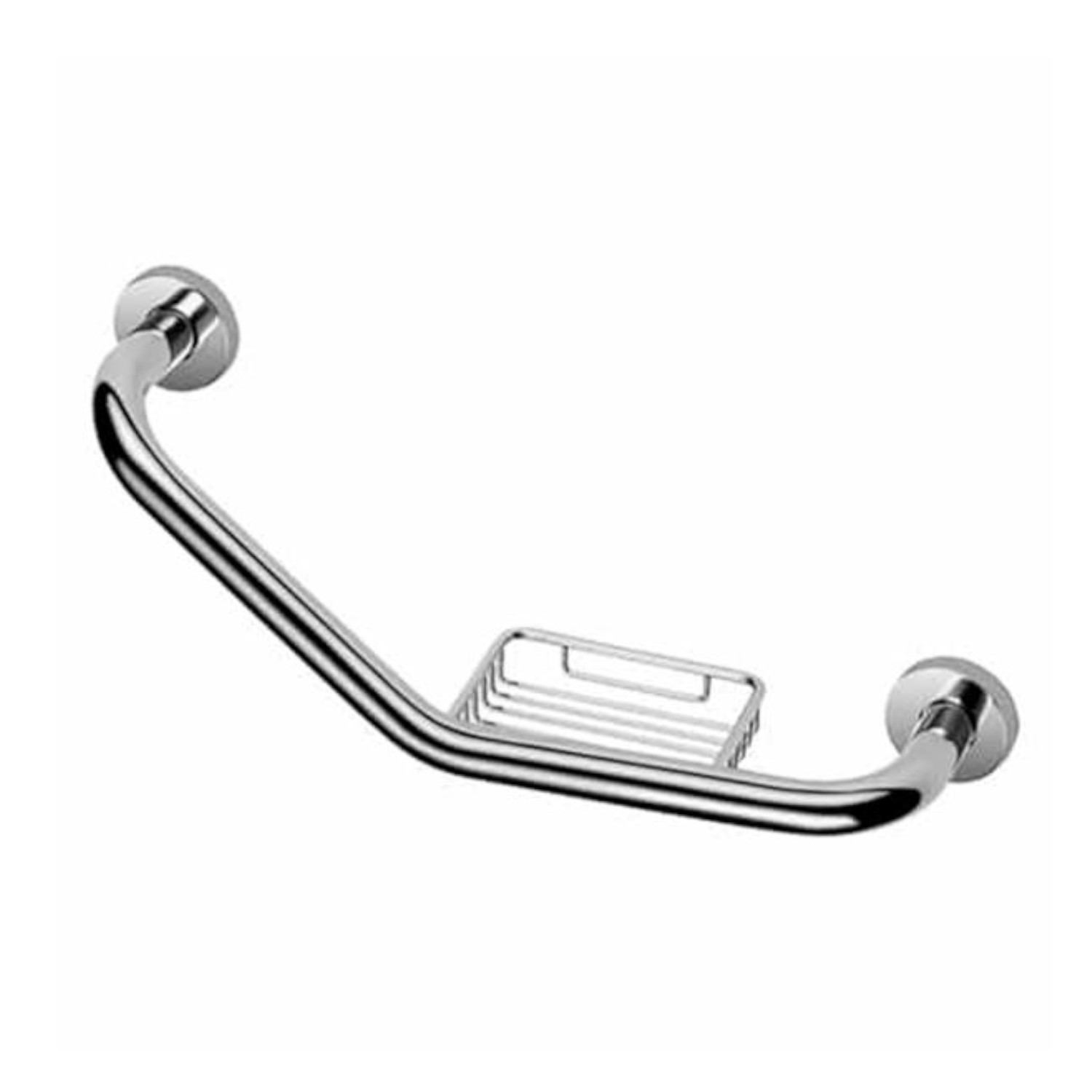 Barra Agarradera Sujeción 42 Cm Con Jabonera Acero Inoxidable Baño