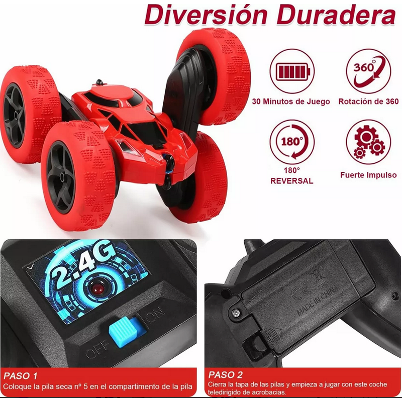 360° Doble Lado Control Remoto De Acrobacia Juguete Coche