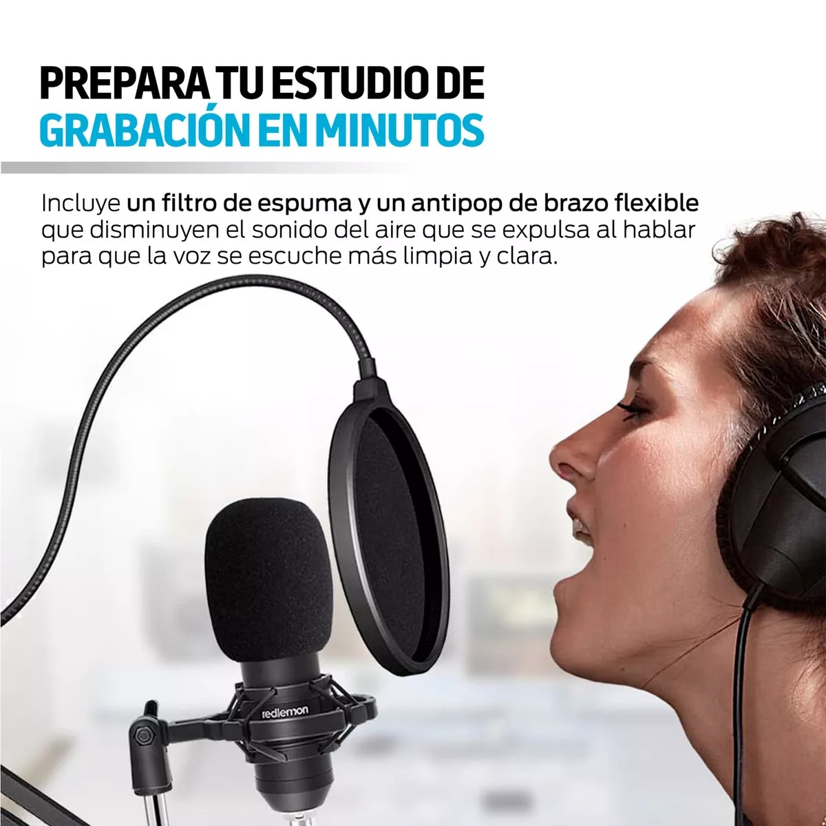 Micrófono Condensador Profesional con Brazo Ajustable