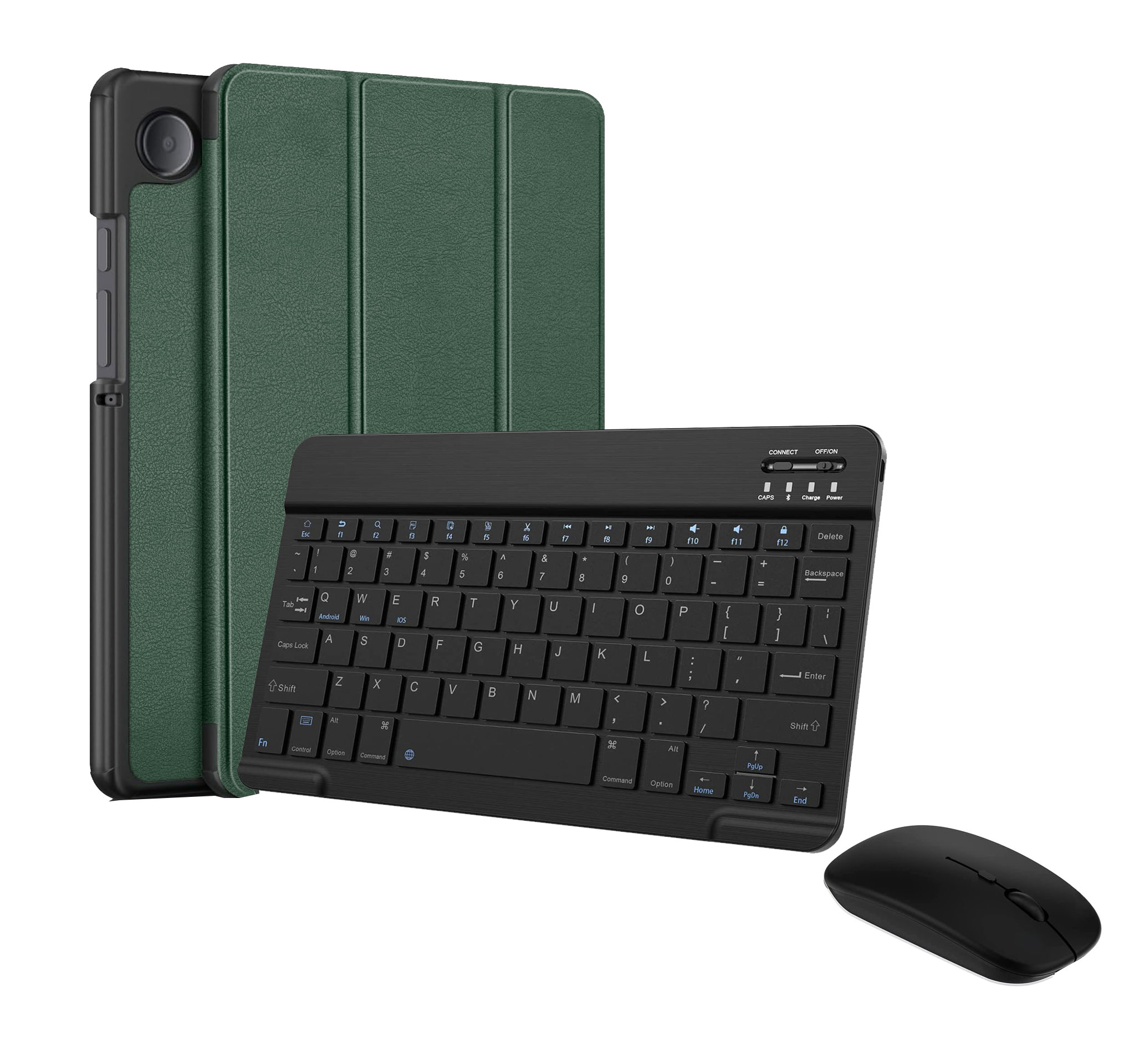 Funda + Teclado + Mouse Para Tablet Galaxy Tab A9 8.7 Sm-x110 (2023) Verde