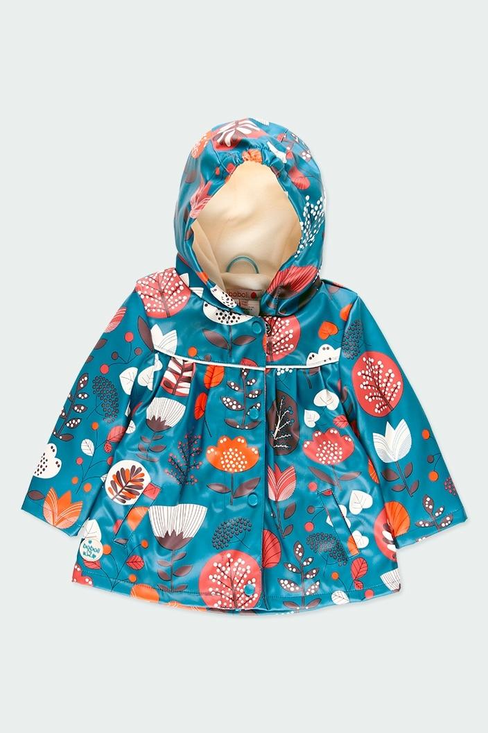 Chamarra impermeable azul flores bebe BOBOLI