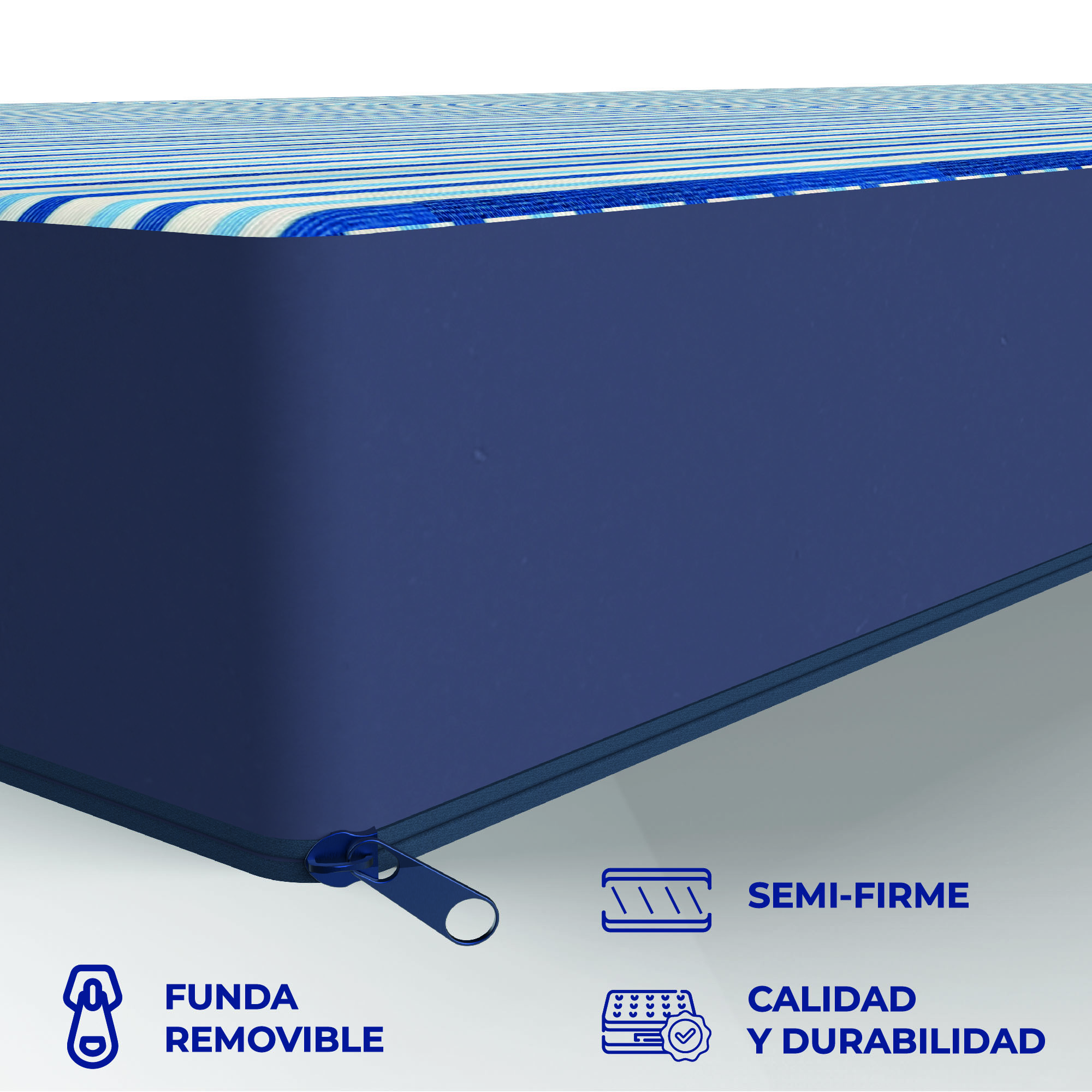 Colchón Plegable Econom DR JOOHN Portátil, Confortable y Practico para Visitas o Acampar, 190x89x8cm.