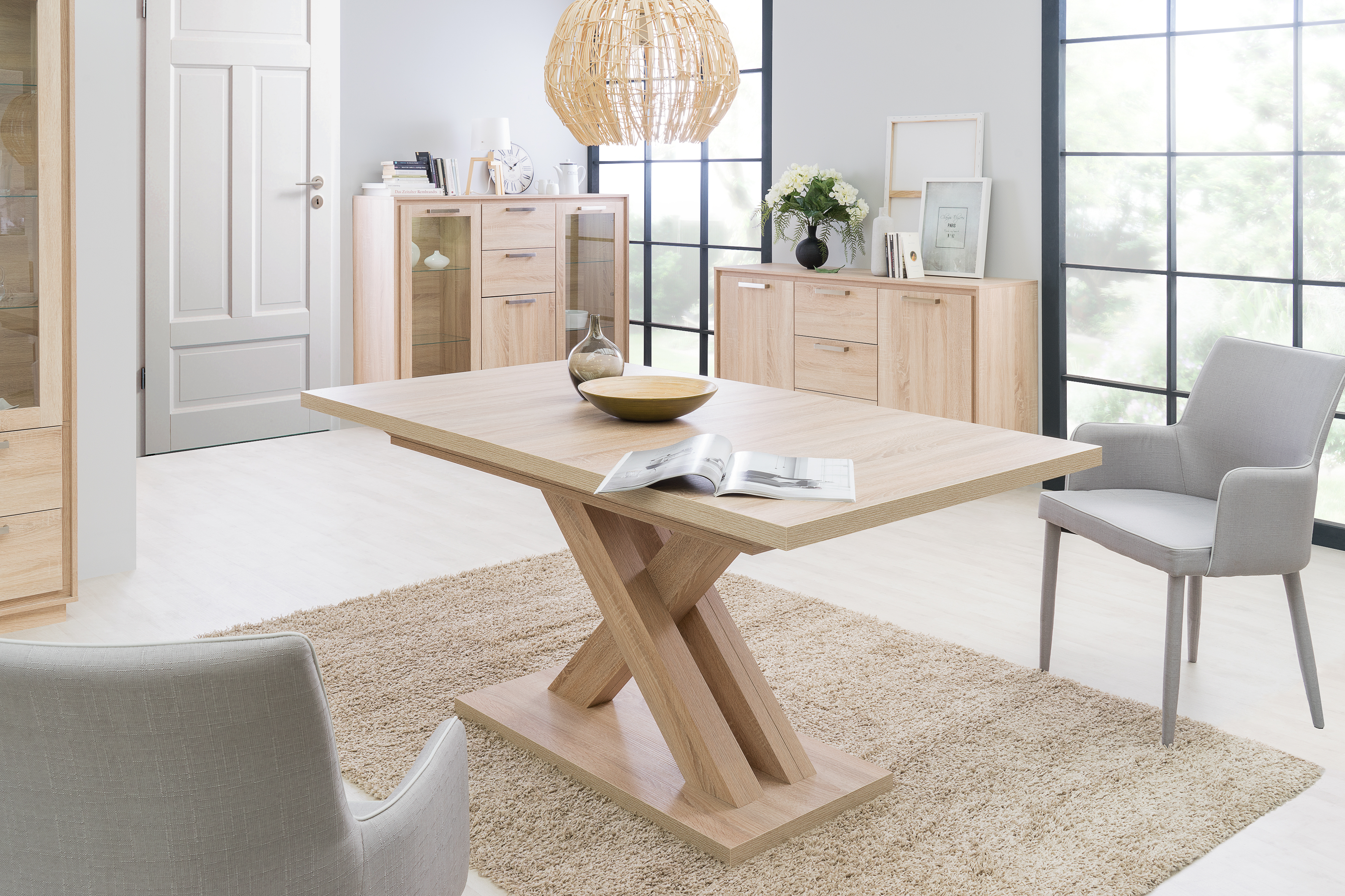 Mesa para Comedor Extensible de Madera MDF 160/200cm (Ancho)*90cm (Profundo)