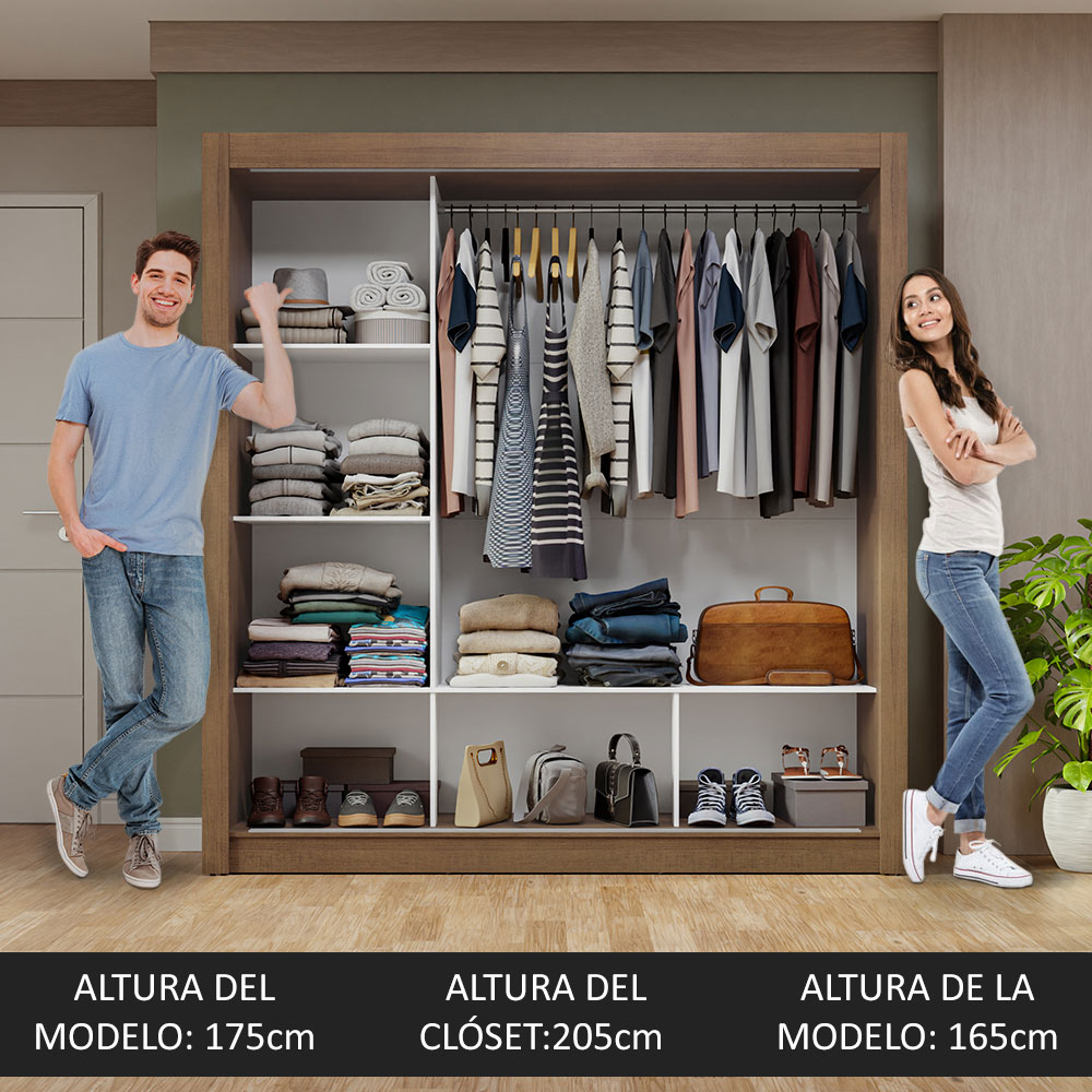 Ropero Closet Madesa 3 Puertas 1 Espejo MM