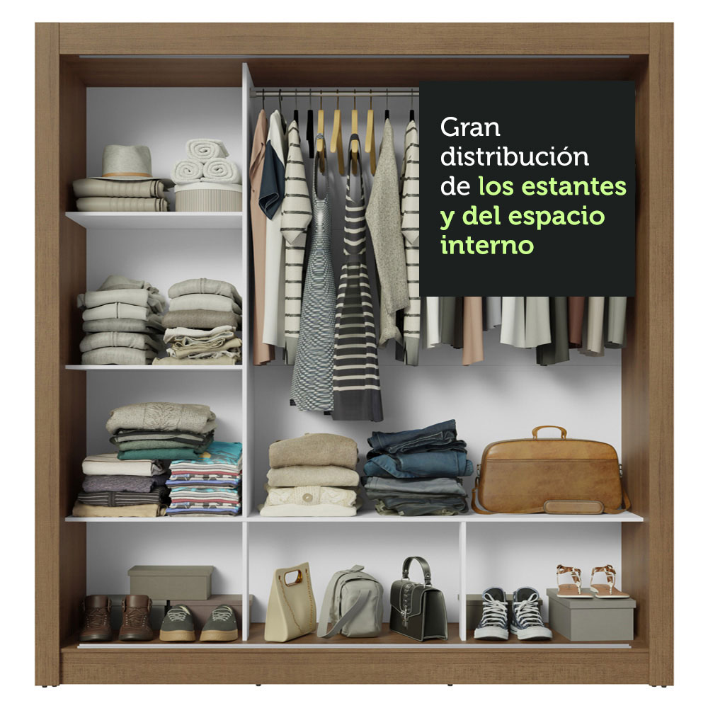 Ropero Closet Madesa 3 Puertas 1 Espejo MM