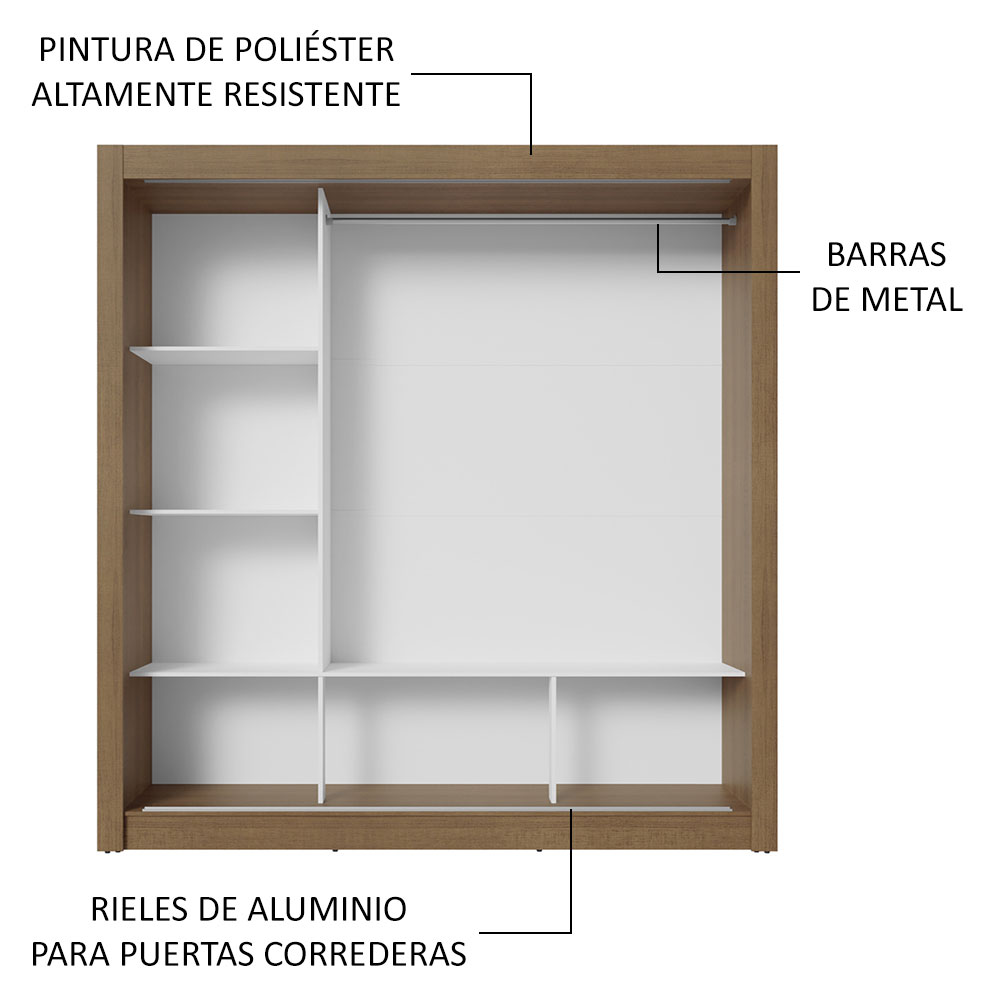 Ropero Closet Madesa 3 Puertas 1 Espejo MM