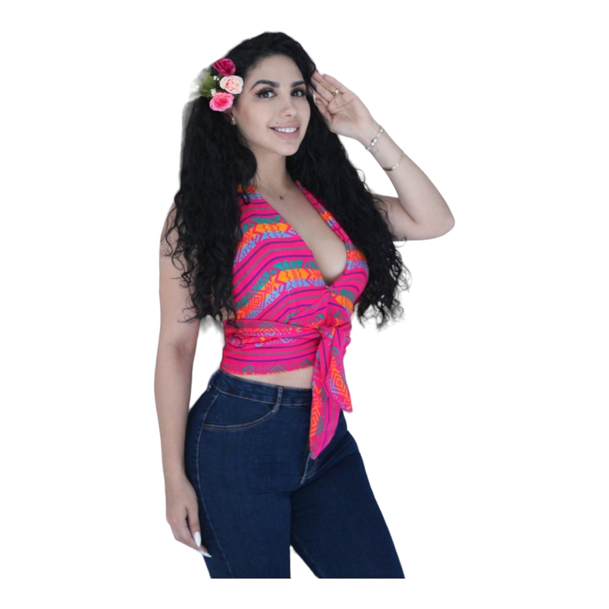 Blusa Mujer Hatler Cruzada Reboso Fiestas Patrias Mexicana Untalla