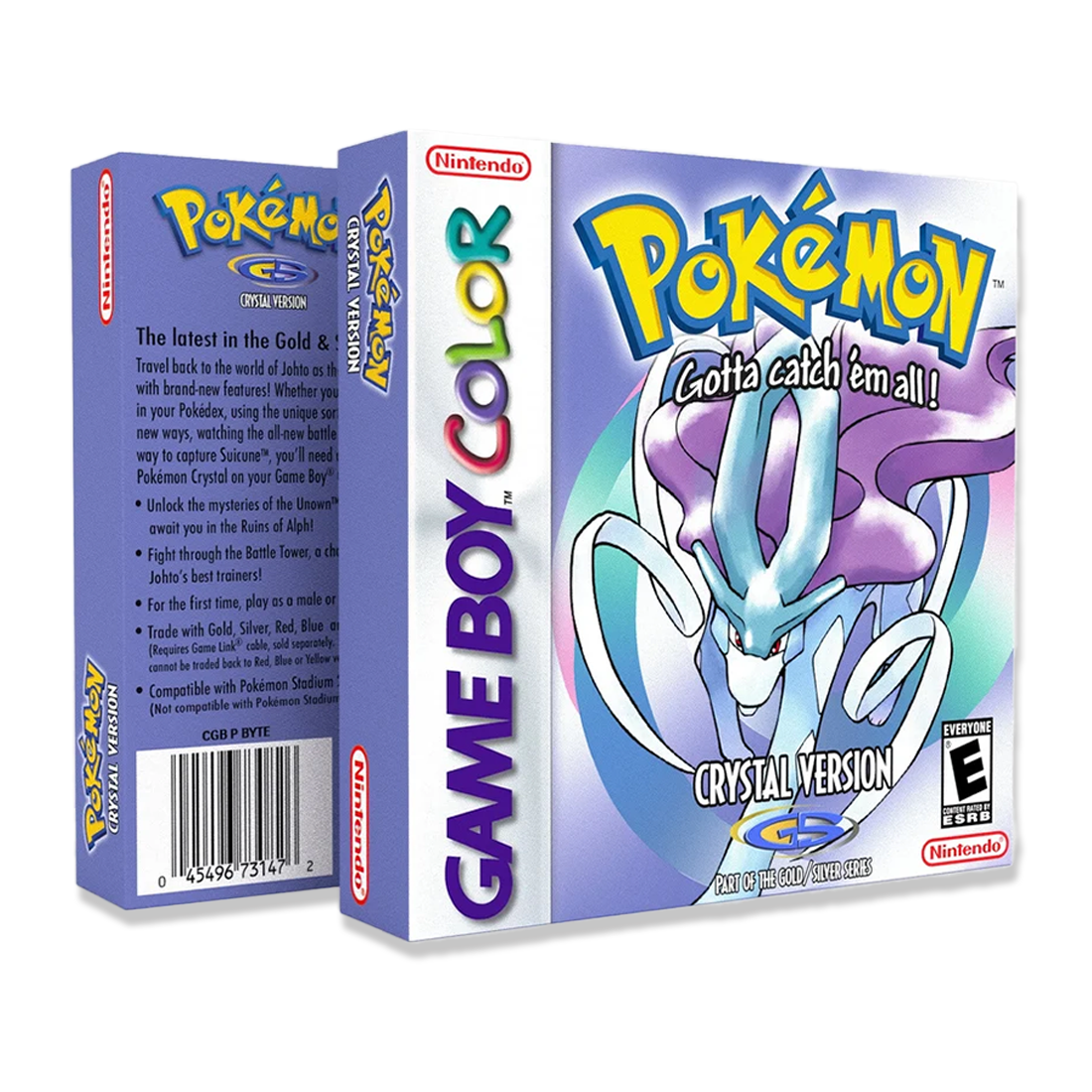 Pokémon Crystal Versión Game Boy Nuevo En Caja Con Acrílico