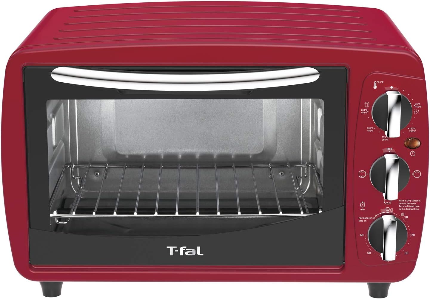 T-fal Horno Eléctrico Multifuncional de 18L, OF32A5MX, Color Rojo