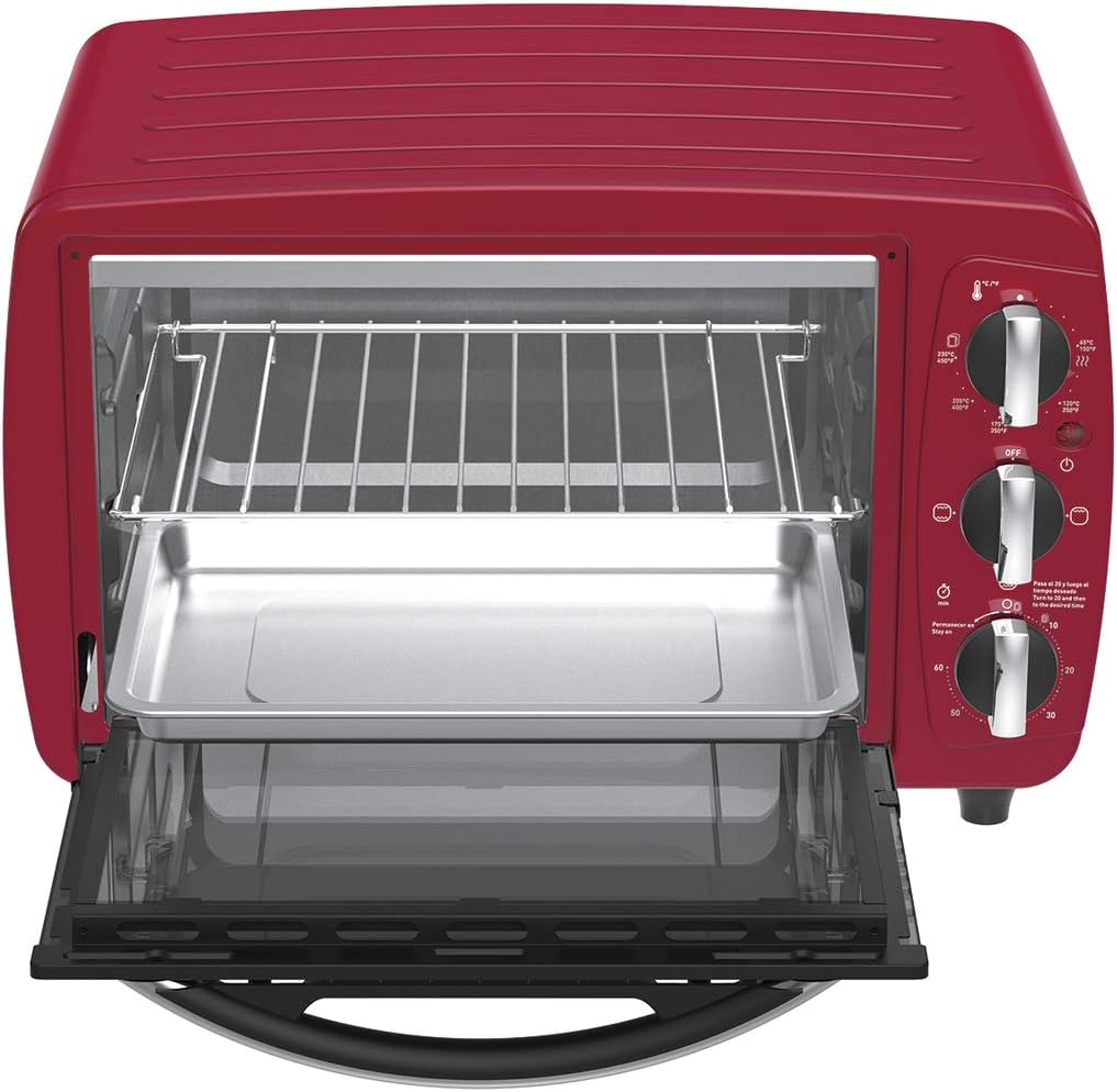 T-fal Horno Eléctrico Multifuncional de 18L, OF32A5MX, Color Rojo