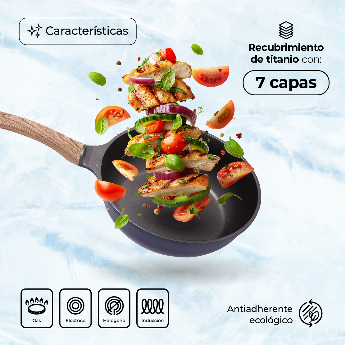 Sartén Premium Con Inducción Antiadherente Royal 30 cm