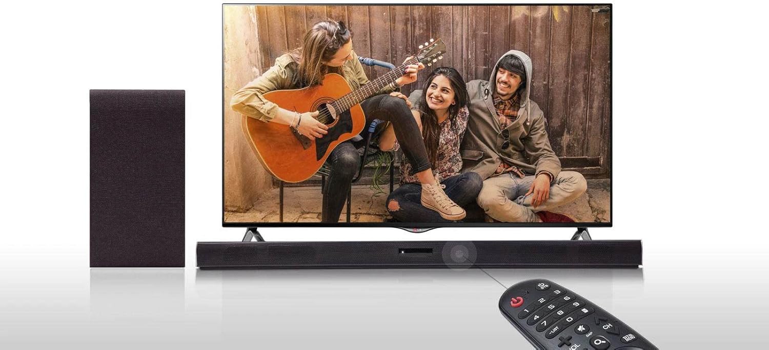 Barra de Sonido LG  SLM3D de 2.1 Canales y 300 W con subwoofer inalámbrico y conectividad Visita la tienda de LG