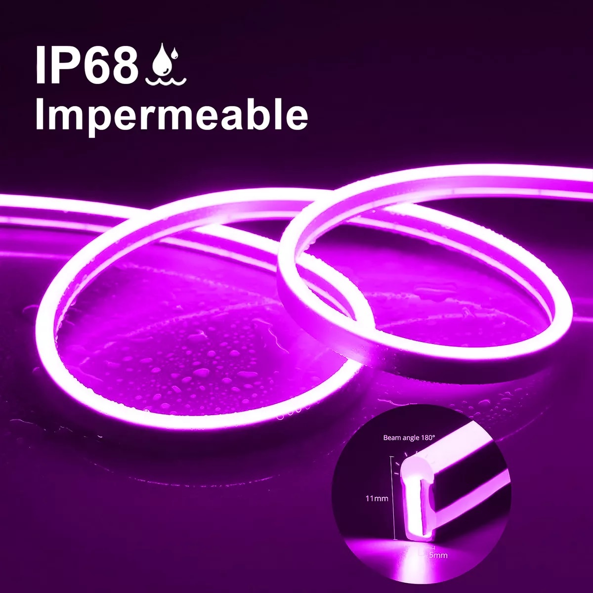 Led Luz Neón Flex Bluetooth Rgb Ip68 Luces Para Cuarto 6m