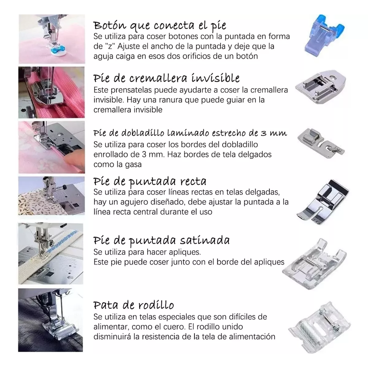 Kit Básico 11pzas Prensatelas Máquinas De Coser Caseras